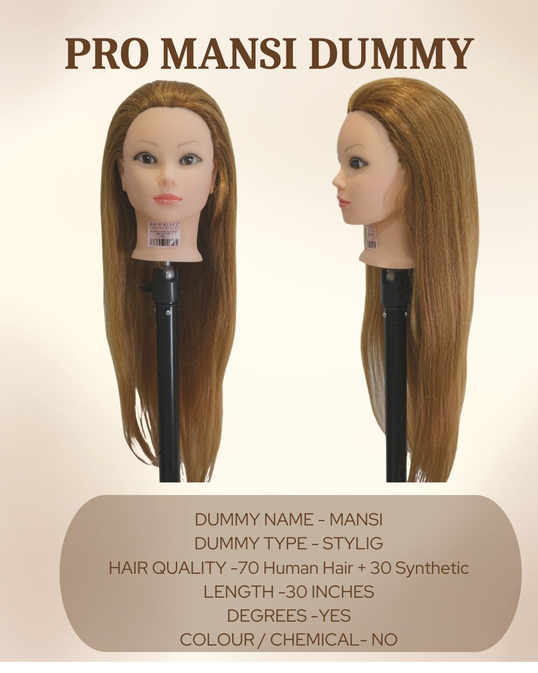hair styling dummy pro mansi