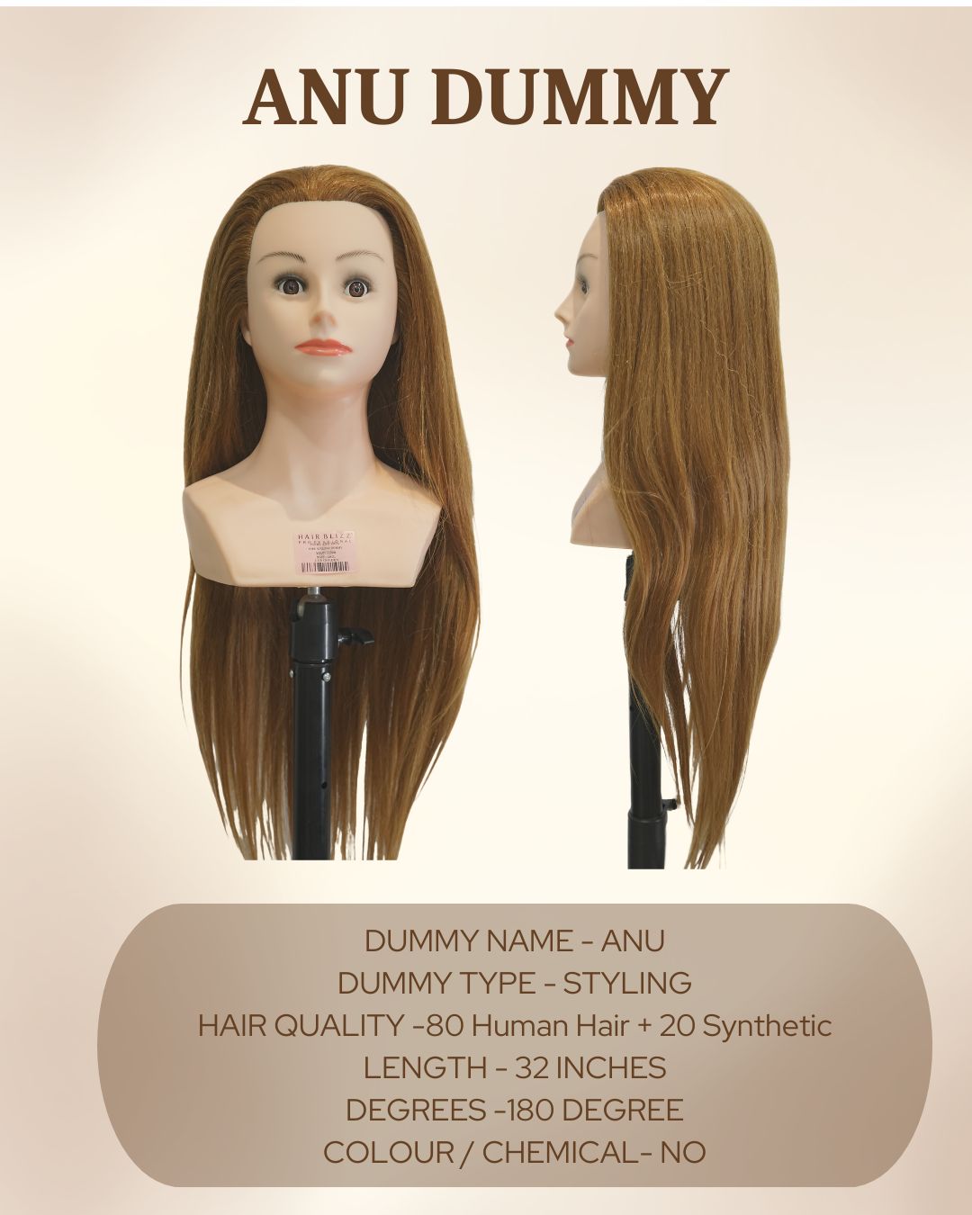 hair styling dummy anu