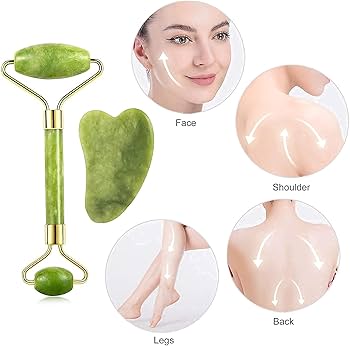 This product is a FLFWLASS Contour Facial Roller & Massager, typically sold as a set with a Gua Sha tool for facial relaxation and toning